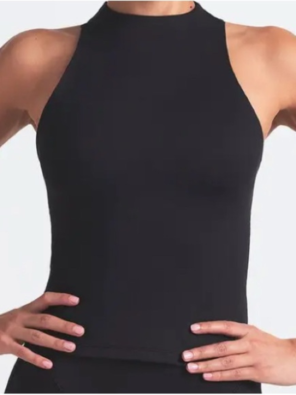 NWT Nike x Skims Sculpting Dri-FIT Mock Neck Racerback Tank Obsidian Black L